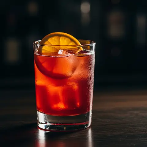 Americano cocktail made with wine, served in a highball glass