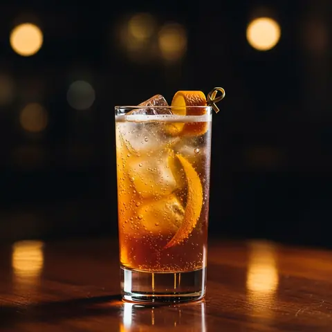Averna and Soda cocktail made with other, served in a highball glass