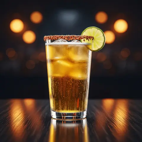 Beerita cocktail made with beer, served in a pint glass