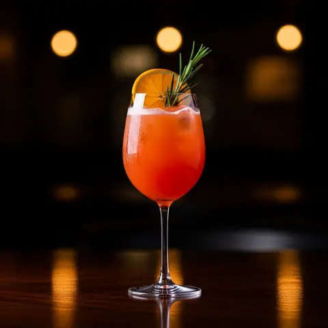Bicicletta cocktail made with wine, served in a wine glass