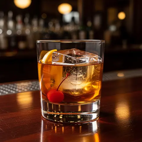 Brandy Old Fashioned cocktail made with brandy, served in a rocks glass