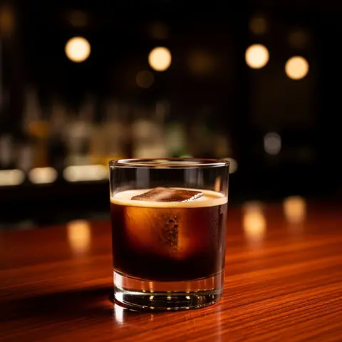 Brave Bull cocktail made with tequila, served in a rocks glass