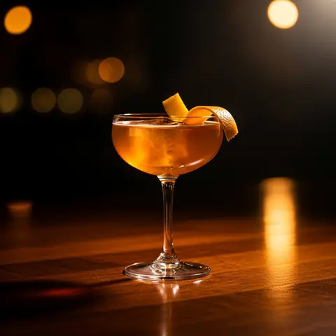 Brown Derby cocktail made with whiskey, served in a coupe