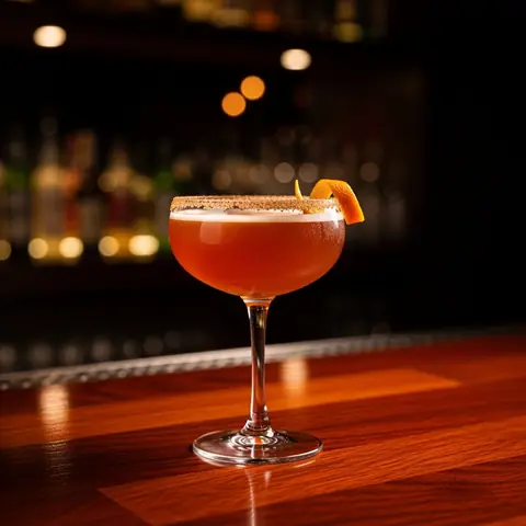 Cable Car cocktail made with rum, served in a coupe