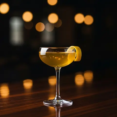 Champs-Élysées cocktail made with brandy, served in a coupe