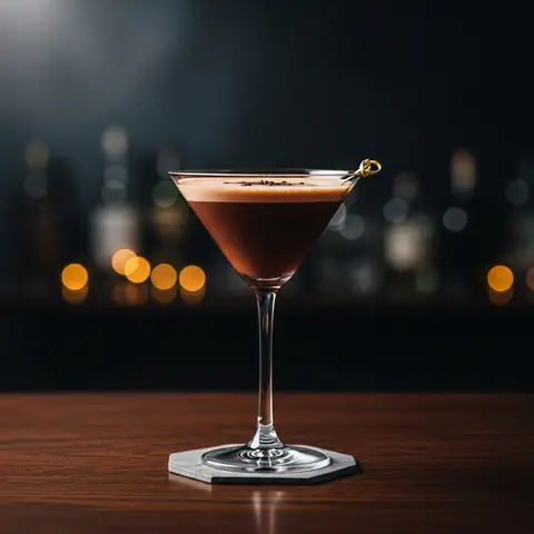 Chocolate Martini cocktail made with vodka, served in a martini glass