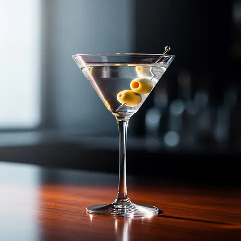 Martini cocktail made with gin, served in a martini glass