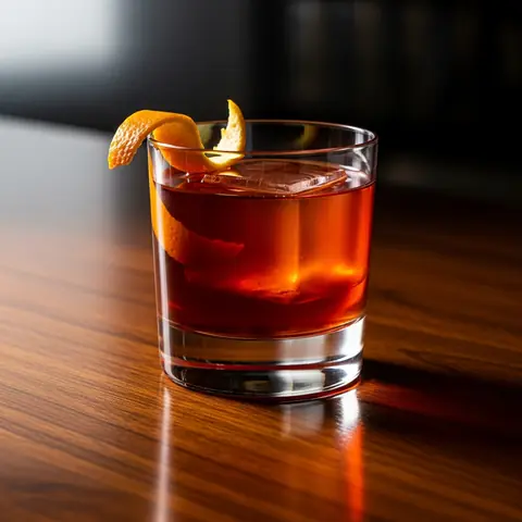 Cold Brew Negroni cocktail made with gin, served in a rocks glass