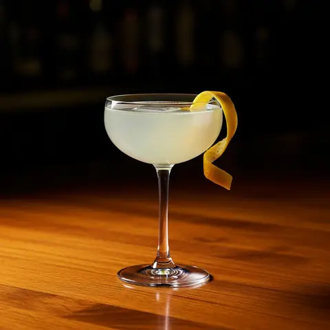 Corpse Reviver No. 2 cocktail made with gin, served in a coupe