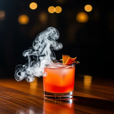 Division Bell cocktail made with mezcal, served in a rocks glass