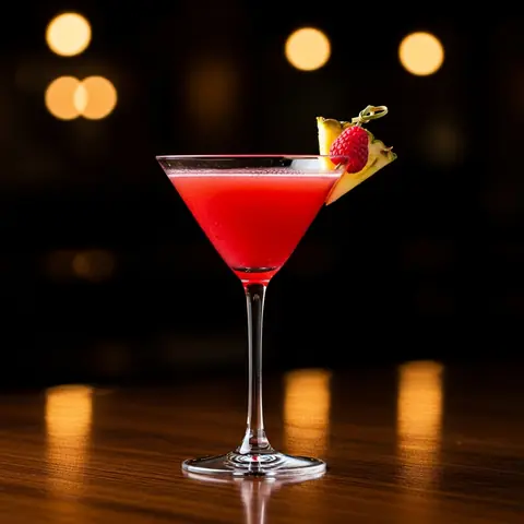 French Martini cocktail made with vodka, served in a martini glass