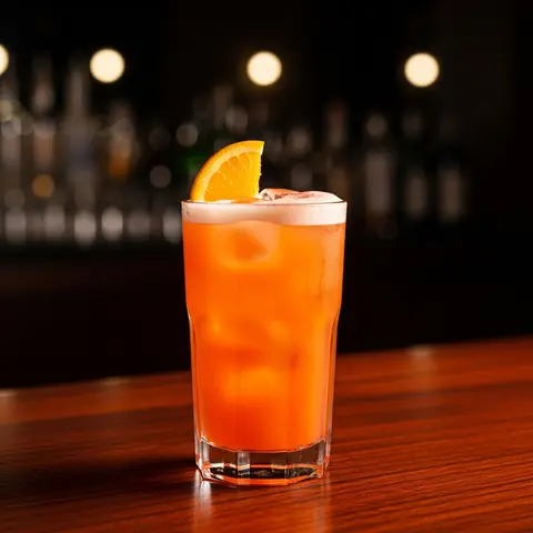Garibaldi cocktail made with other, served in a highball glass