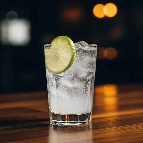 Gin Rickey cocktail made with gin, served in a highball glass