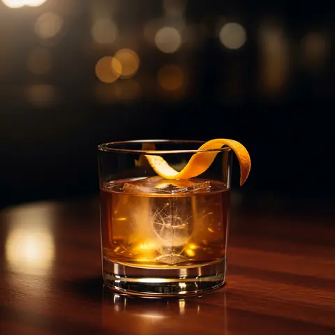 Godfather cocktail made with whiskey, served in a rocks glass