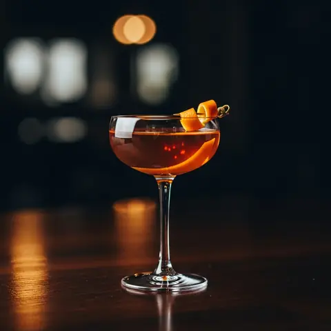 Hanky Panky cocktail made with gin, served in a coupe