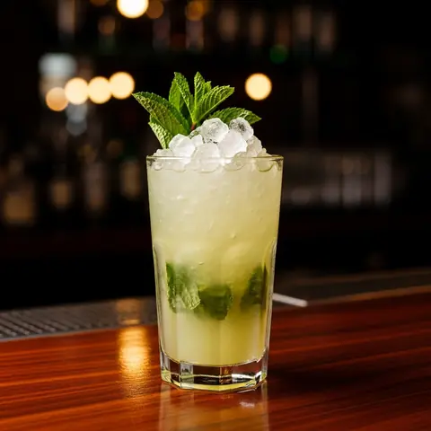 Lebanese Mint Lemonade cocktail made with none, served in a highball glass