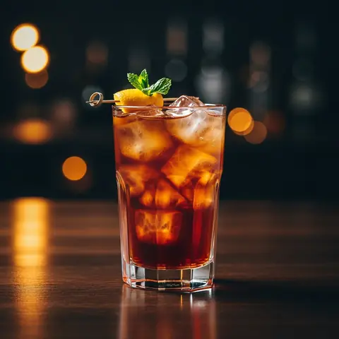 Long Island Iced Tea cocktail made with vodka, served in a highball glass