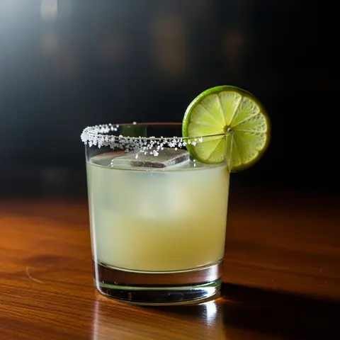 Mezcal Margarita cocktail made with mezcal, served in a rocks glass