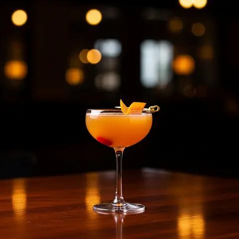 Monkey Gland cocktail made with gin, served in a coupe