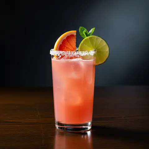 Paloma cocktail made with tequila, served in a highball glass