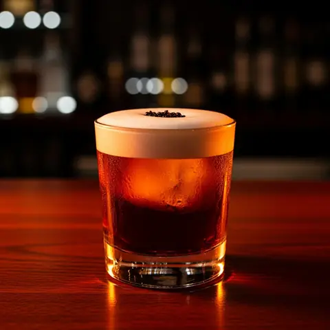 Rum Sour cocktail made with rum, served in a rocks glass