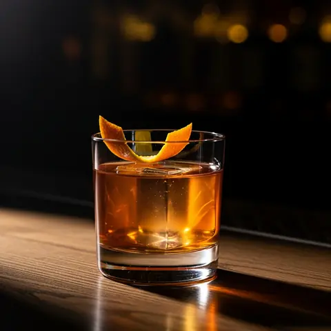 Rusty Nail cocktail made with whiskey, served in a rocks glass