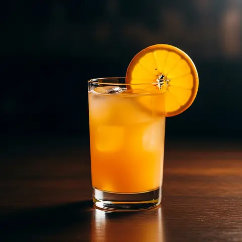 Screwdriver cocktail made with vodka, served in a highball glass
