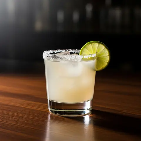 Skinny Margarita cocktail made with tequila, served in a rocks glass