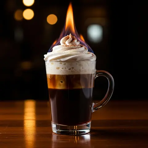 Spanish Coffee cocktail made with other, served in a irish coffee mug