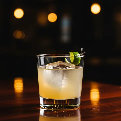 Ti' Punch cocktail made with rum, served in a rocks glass