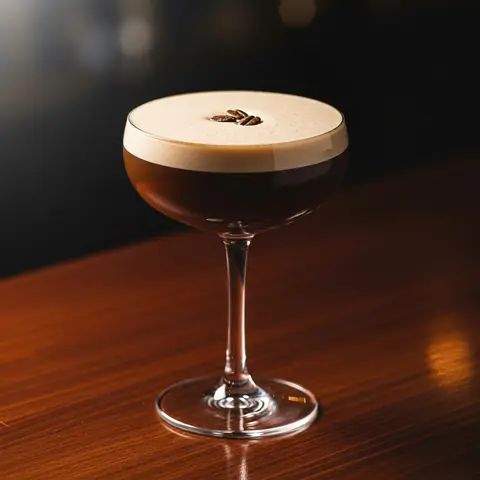 Tia Maria Sour cocktail made with other, served in a coupe