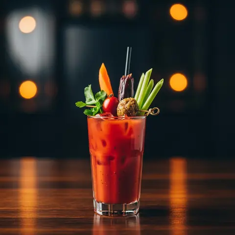 Virgin Bloody Mary cocktail made with none, served in a highball glass