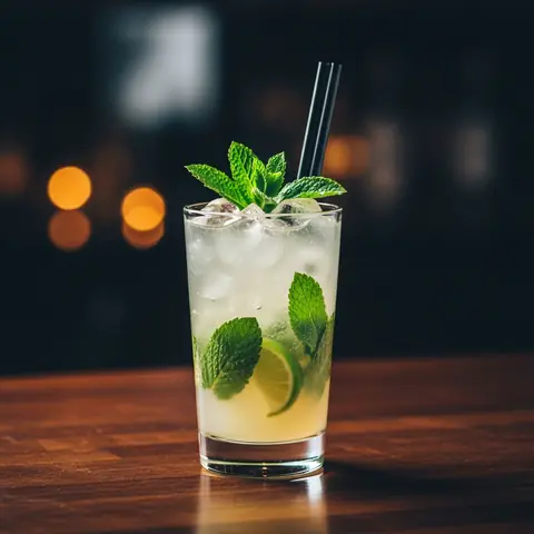 Virgin Mojito cocktail made with none, served in a highball glass