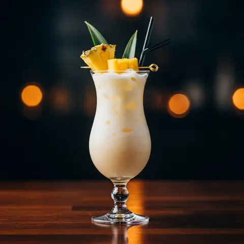 Virgin Piña Colada cocktail made with none, served in a hurricane glass