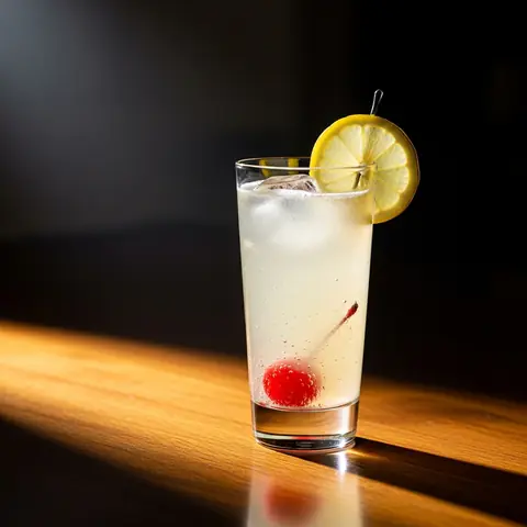 Vodka Collins cocktail made with vodka, served in a collins glass