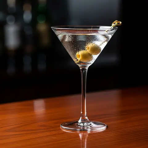 Vodka Martini cocktail made with vodka, served in a martini glass