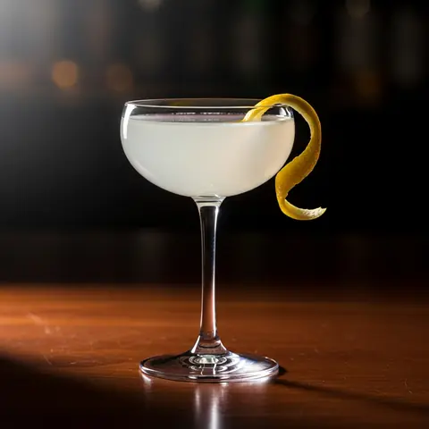 White Lady cocktail made with gin, served in a coupe